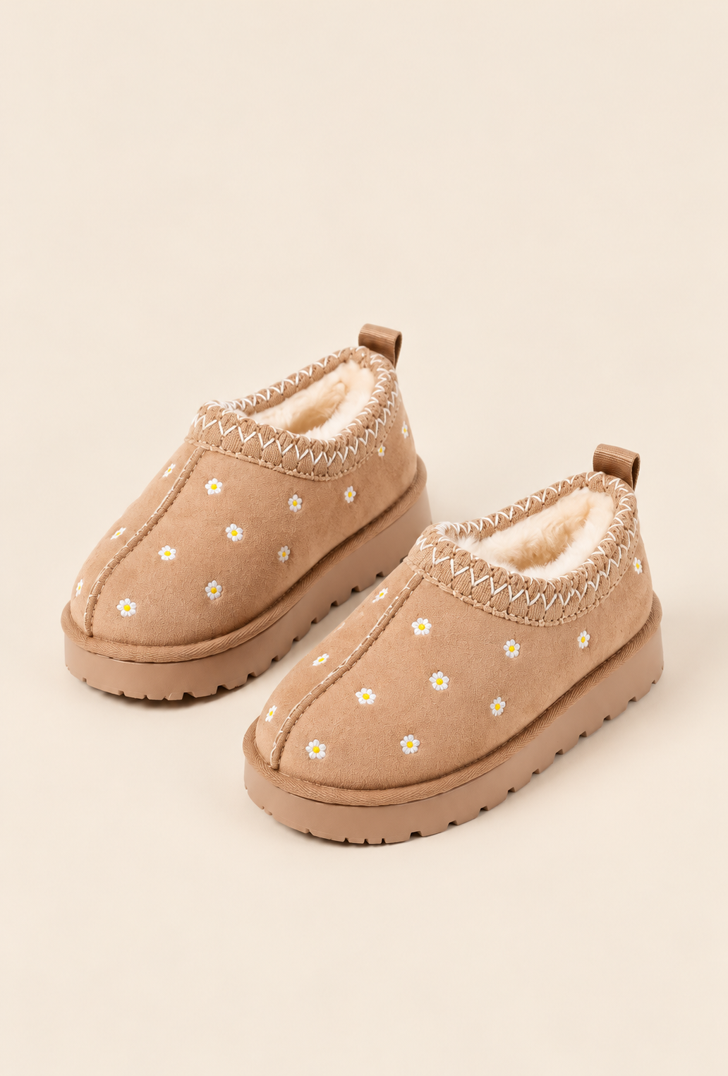 Bottine fourrée Tazzy Flower Beige