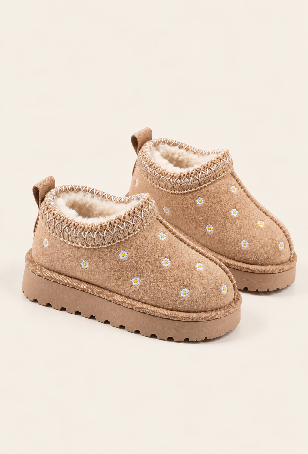 Bottine fourrée Tazzy Flower Beige